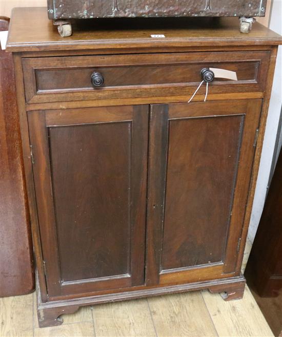 A late Victorian mahogany cupboard, H.92cm